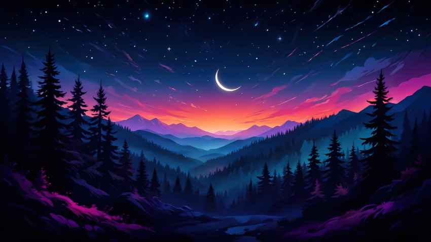 Night in the mountains