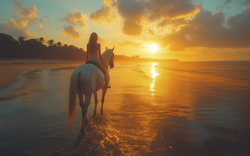 Girl on a horse Desktop Wallpaper